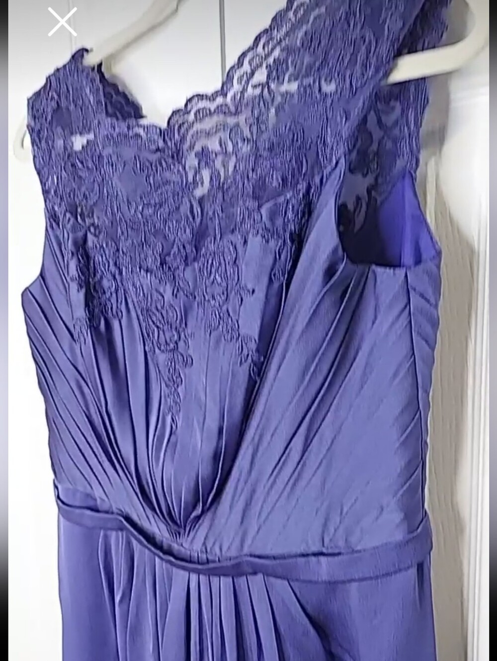Jade By Jasmine Gown, Size 12, Dark Purple, Pleats, Lace